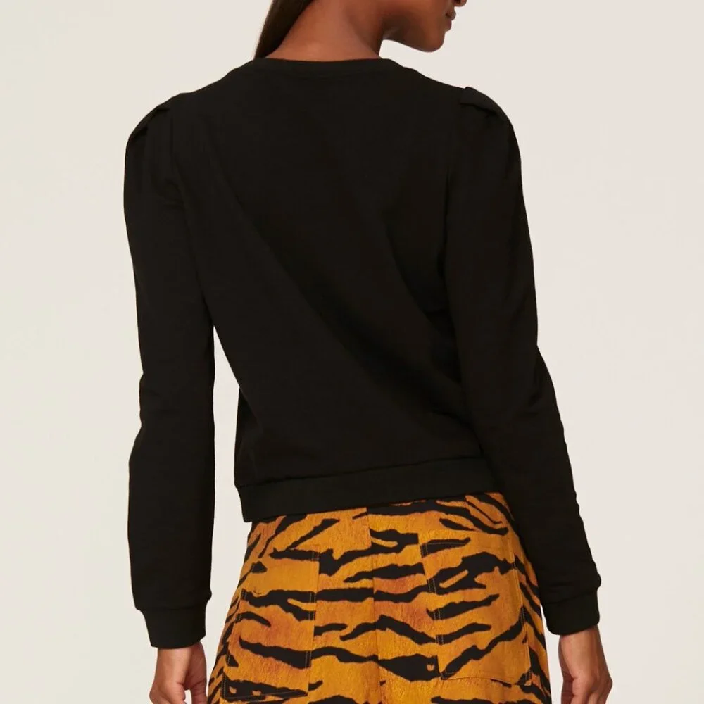 Black Puff Sleeve Sweater - Picture 3 of 4